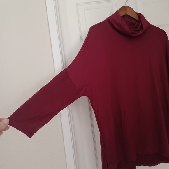 Caslon Cowl Neck Tunic Top Wine S NWOT - Picture 4 of 9